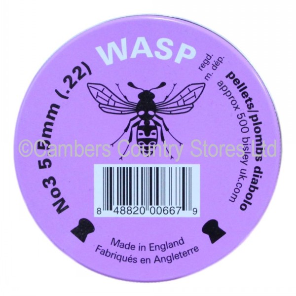 Wasp Air Rifle Pellets .22 No.3 Purple Tin x 250 Cambers Country Store